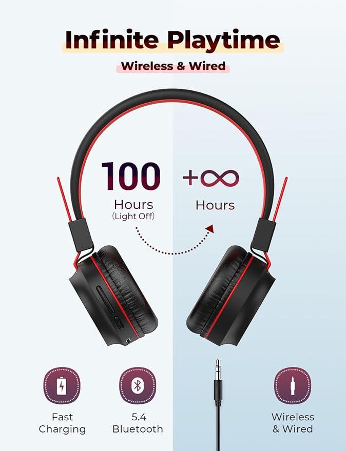 Навушники дитячі iClever BTH03 Bluetooth кольорове світлодіодне підсвічування - фото 4 Навушники дитячі iClever BTH03 Bluetooth кольорове світлодіодне підсвічування - фото 4