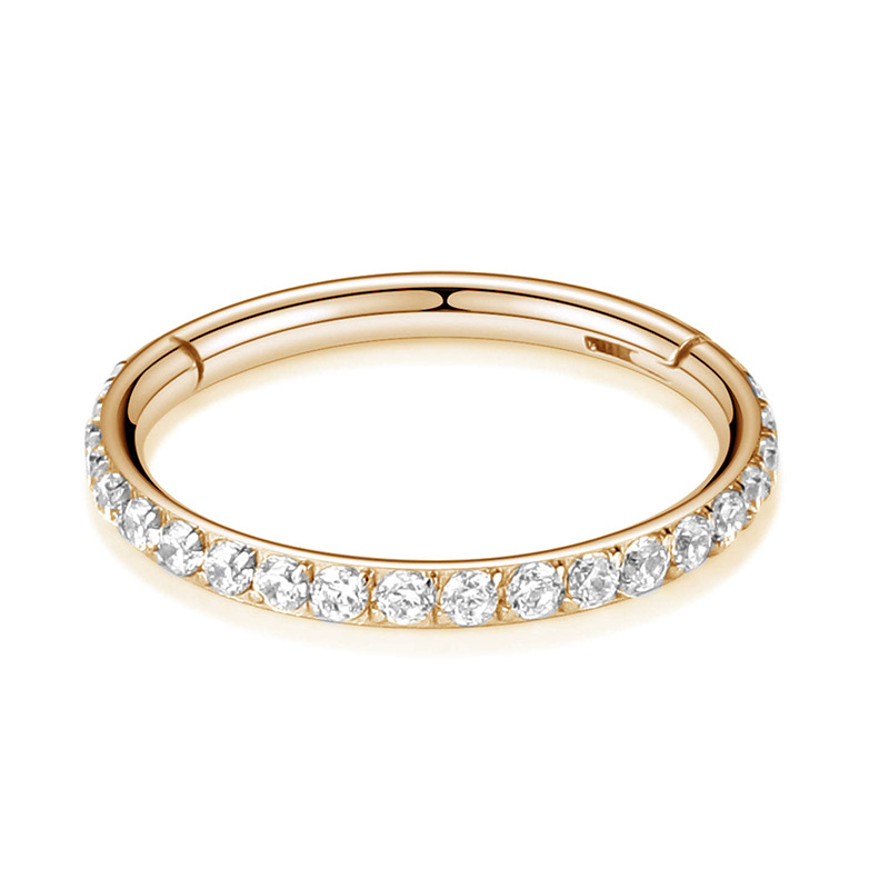 Кольцо-кликер для пирсинга из стали/с камнями 6 мм Золотистый (9012) Кольцо-кликер для пирсинга из стали/с камнями 6 мм Золотистый (9012)