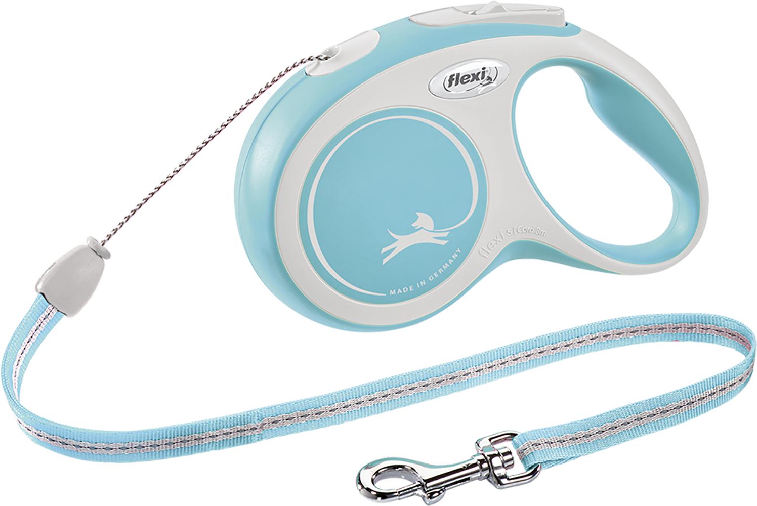 Поводок-рулетка Flexi New Comfort S трос 8 м Голубой (4000498043011)