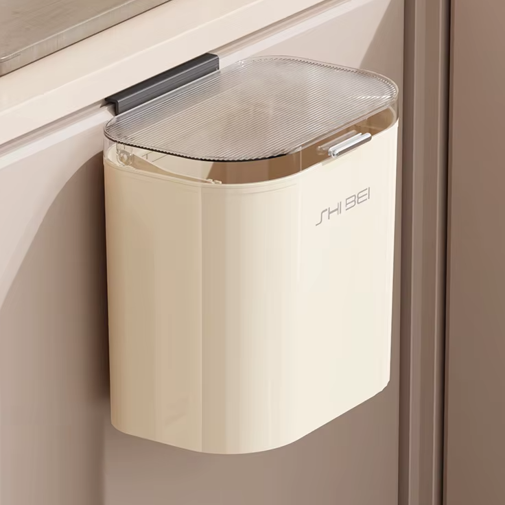 Контейнер для сміття з прозорою кришкою для кухні ванної та офісу підвісний 10 л 26x16x25 см - фото 2
