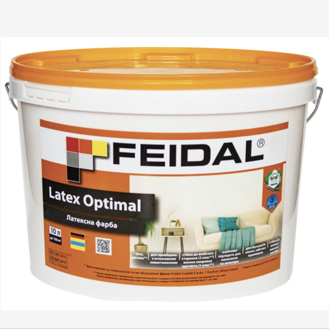 Краска интерьерная латексная Feidal Latex Optimal 10 л (1886454842)