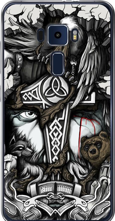 Чехол на Asus Zenfone 3 ZE552KL Тату Викинг (4098u-448-42517)