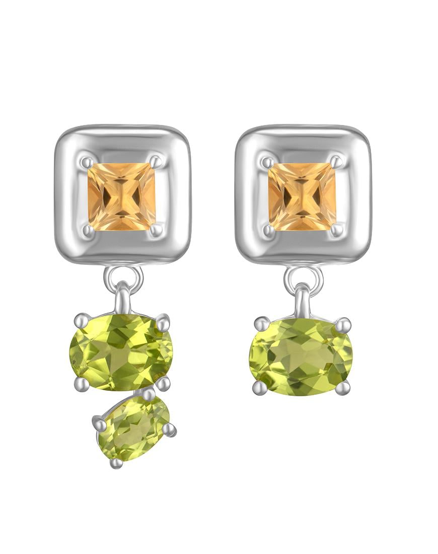 Сережки Splash Yellow-Green жіночі RIMMART JEWELRY срібні One size Сережки Splash Yellow-Green жіночі RIMMART JEWELRY срібні One size