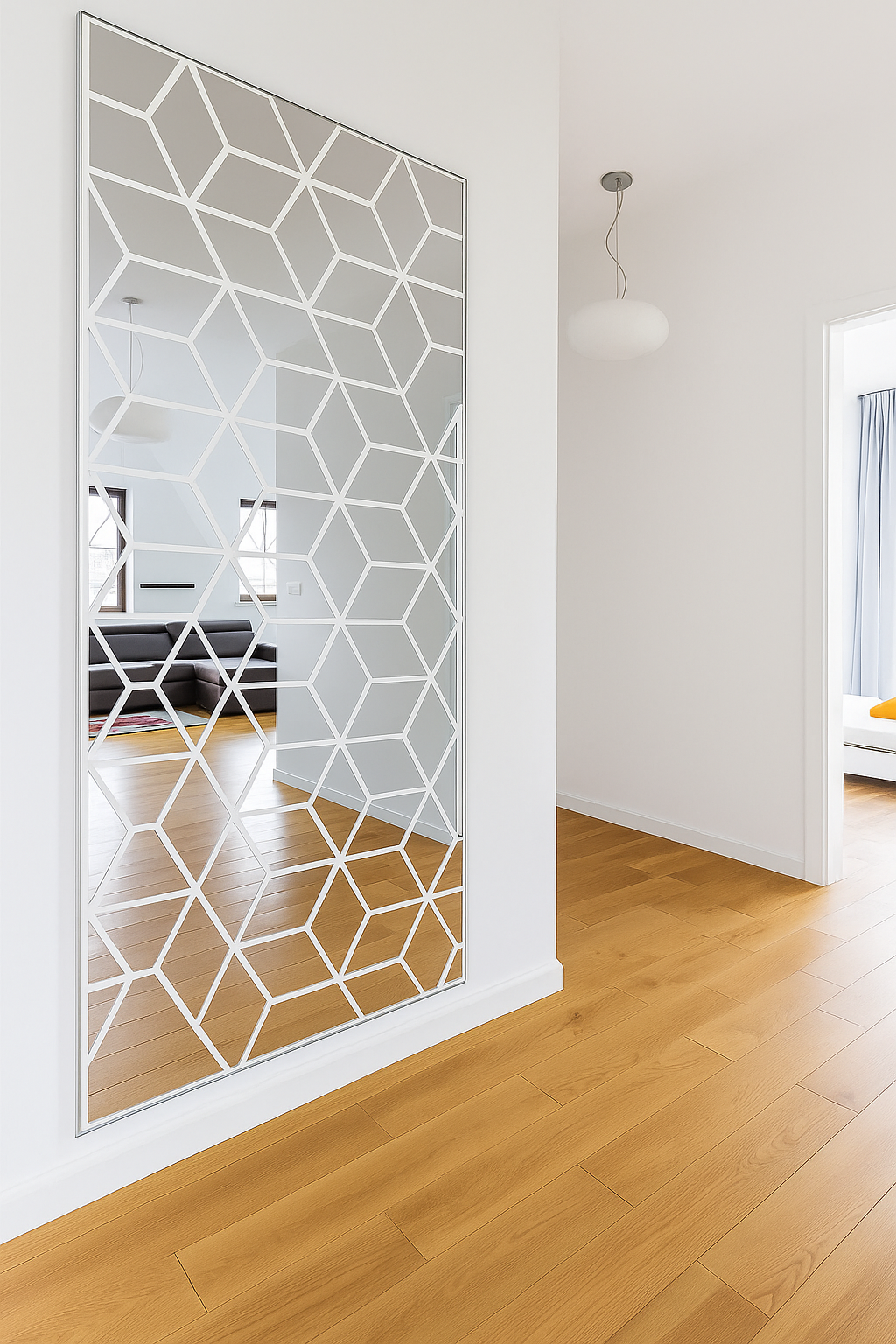 Наклейка на стіну Мозайка дзеркальна акрилова 90х103 мм панно Сріблястий (8870)