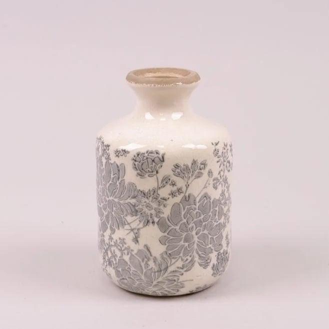 Ваза керамическая Flora Серые цветы (37685)