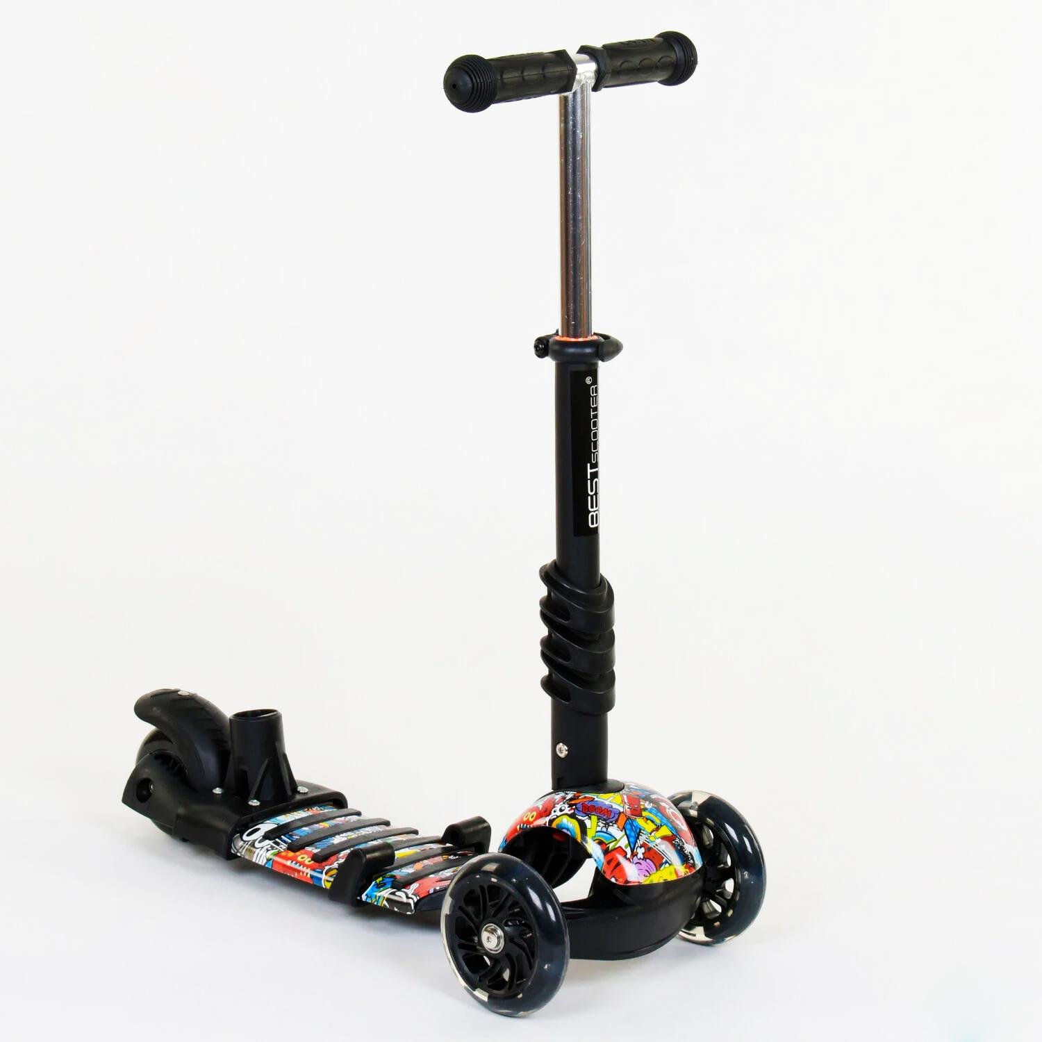 Самокат Best Scooter 5в1 PU колеса с подсветкой Multicolor (74054) - фото 6