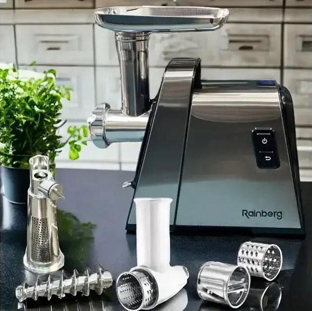 Мясорубка-соковыжималка с шинковкой Rainberg 3800W металлическая - фото 11 Мясорубка-соковыжималка с шинковкой Rainberg 3800W металлическая - фото 11