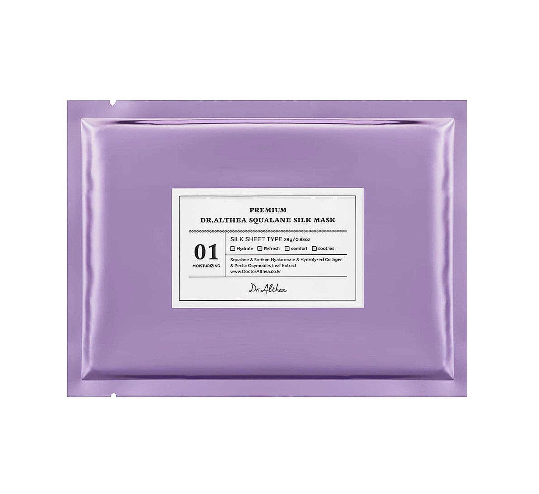 Маска для обличчя шовкова тканинна Premium Squalane Silk Mask Dr. Althea Сквалан 1 шт. по 28 г (8809447250991)