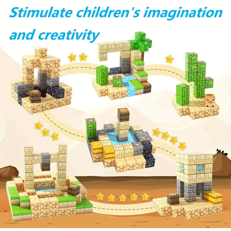 Конструктор магнитный Minecraft Пирамиды на магнитах 100 шт. (2740019569) - фото 2