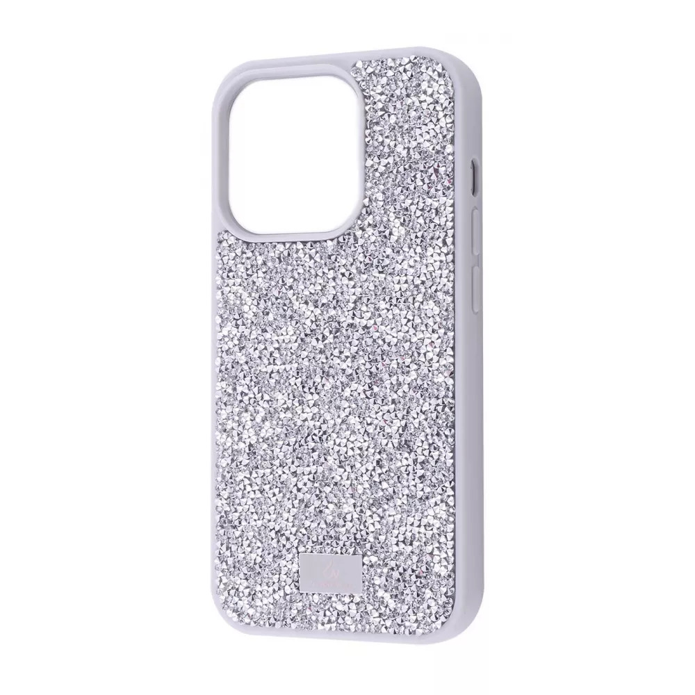 Защитный чехол для iPhone 14 Pro, Bling World Rock Diamond, термопластичный поликарбонат, White titanium