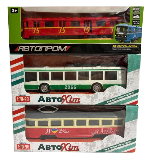 Вагон метро трамвай и троллейбус металлопластиковые инерционные (1781)