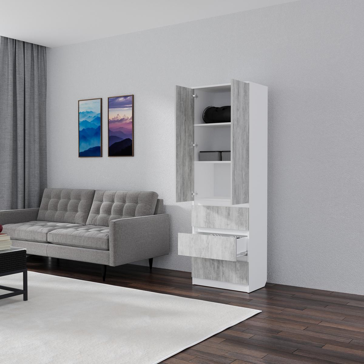 Шкаф Смузи Мікс Меблі 1860х800х380 мм Урбан лайт - фото 2 Шкаф Смузи Мікс Меблі 1860х800х380 мм Урбан лайт - фото 2