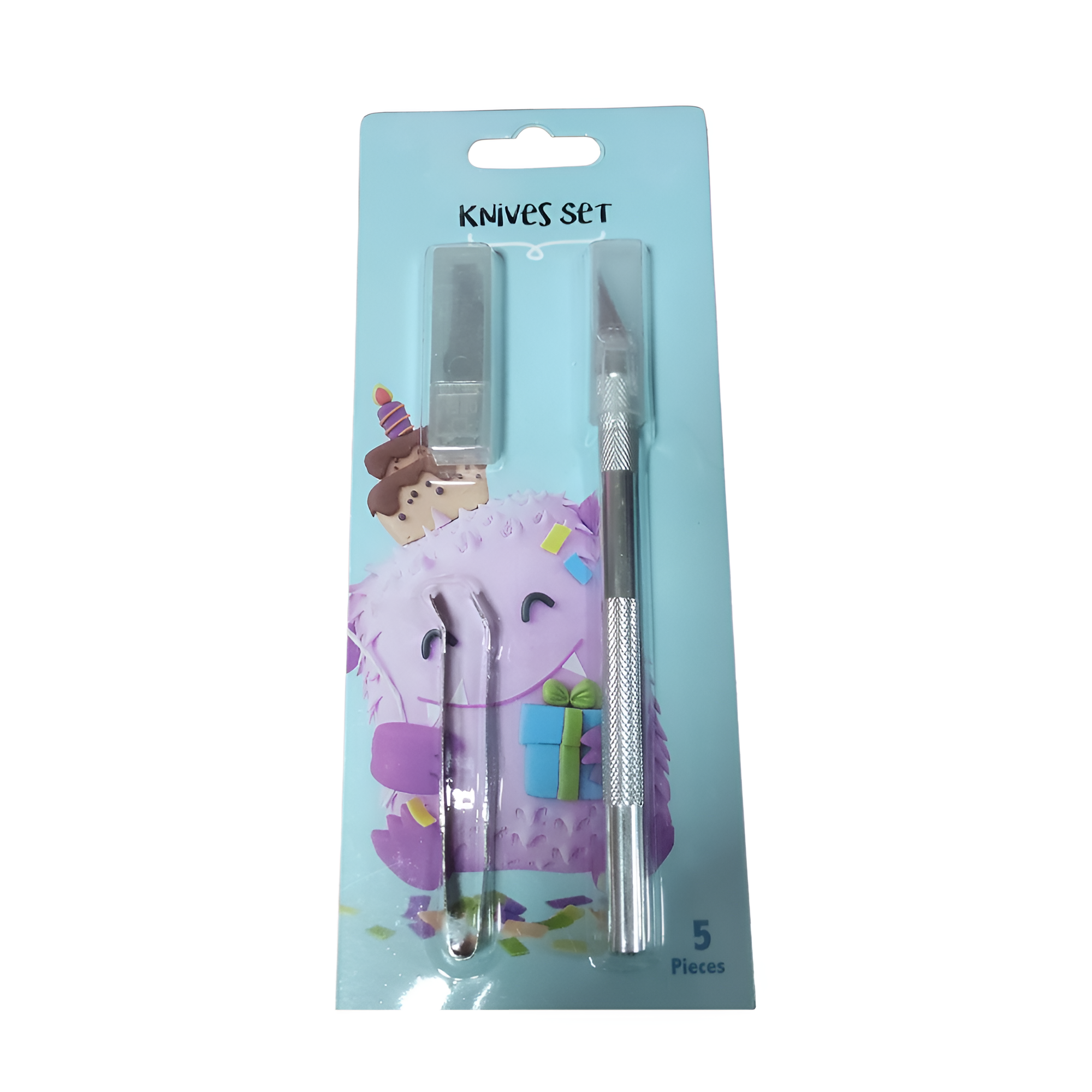 Набір для карвінгу Stenson R32637 3 ножа пінцет та ручка нержавіюча сталь 20x8 см (618769)