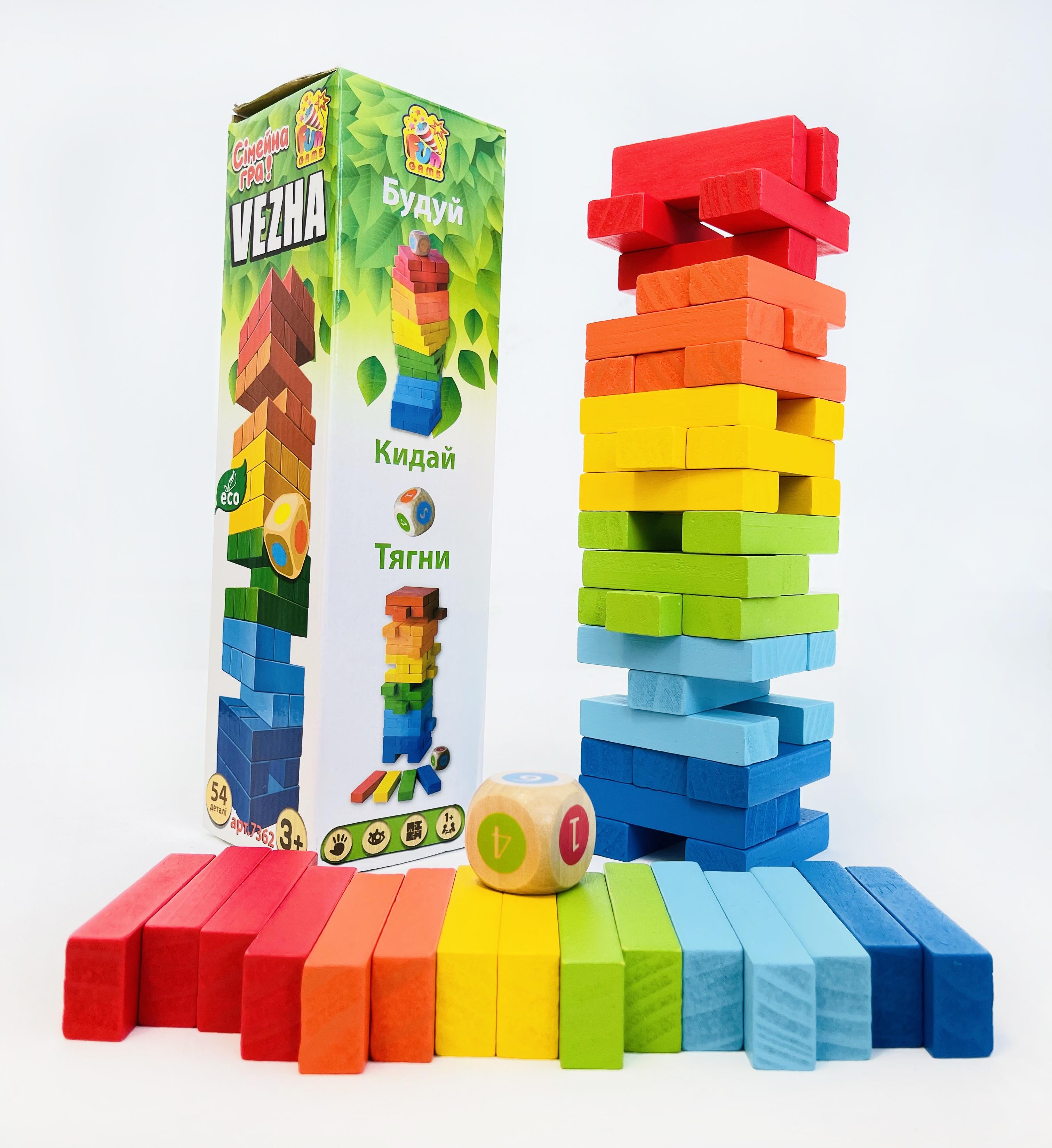 Детская деревянная развивающая игрушка кубики башня Oray - фото 10