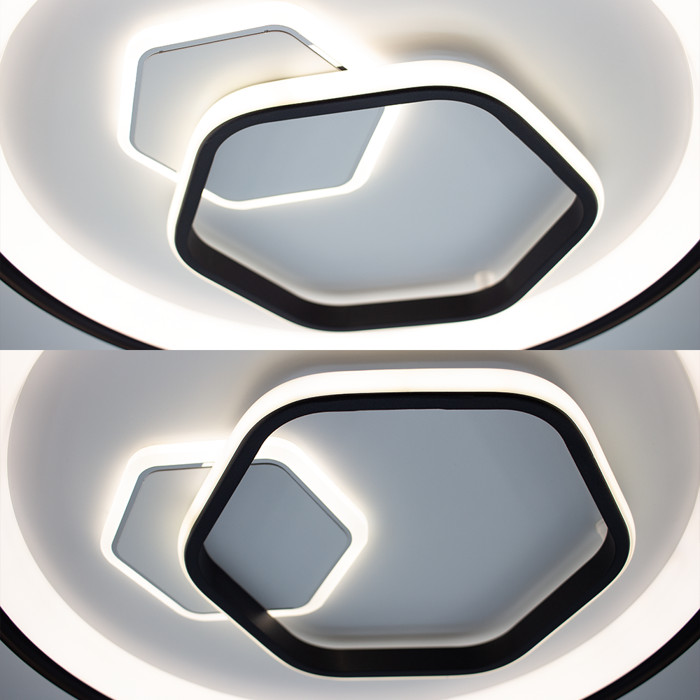 Люстра ESLLSE LORA H с пультом 80 Вт 480x65 мм Черный (10603) - фото 3