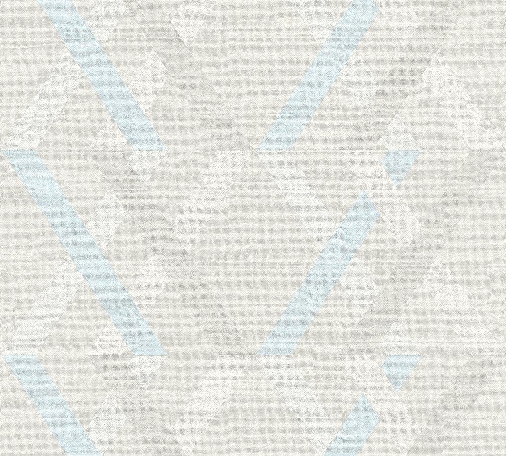 Обои виниловые на флизелиновой основе A.S.Creation Linen Style 36759-3 Серый/Голубой