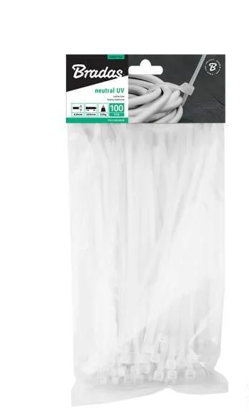 Стяжки кабельные пластиковые Bradas 4,8x400 мм 100 шт. Neutral
