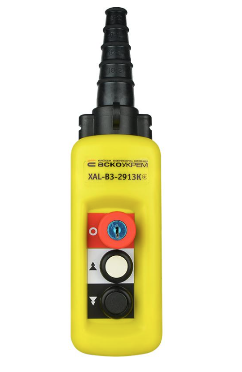 Пост тельферный АСКО-Укрем XAL-B3-2913К 2-положения 2NC+2NO+2NO с блокировкой/с ключом/две скорости IP65 (A0140050021)