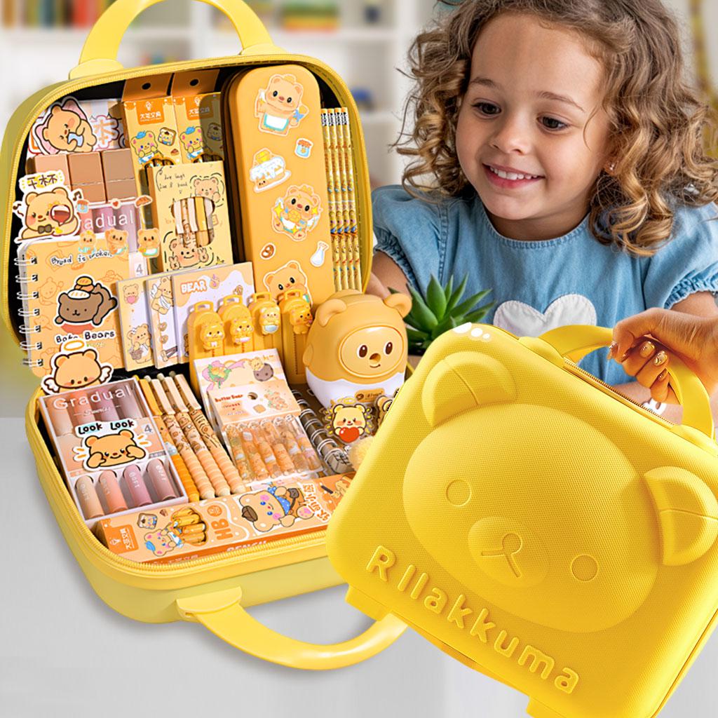 Набір канцелярії в чемодані Ведмедик 55в1 Жовтий - фото 2 Набір канцелярії в чемодані Ведмедик 55в1 Жовтий - фото 2