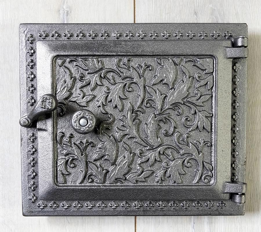 Дверца топочная для камина KHLP Дубок из чугуна с узором 295х250 мм