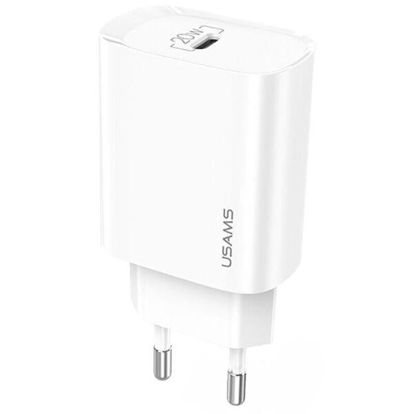 Зарядний пристрій Usams T39 Single Port PD Fast Charger US-CC131 1 Type-C 20W PD3,0 White (535423)