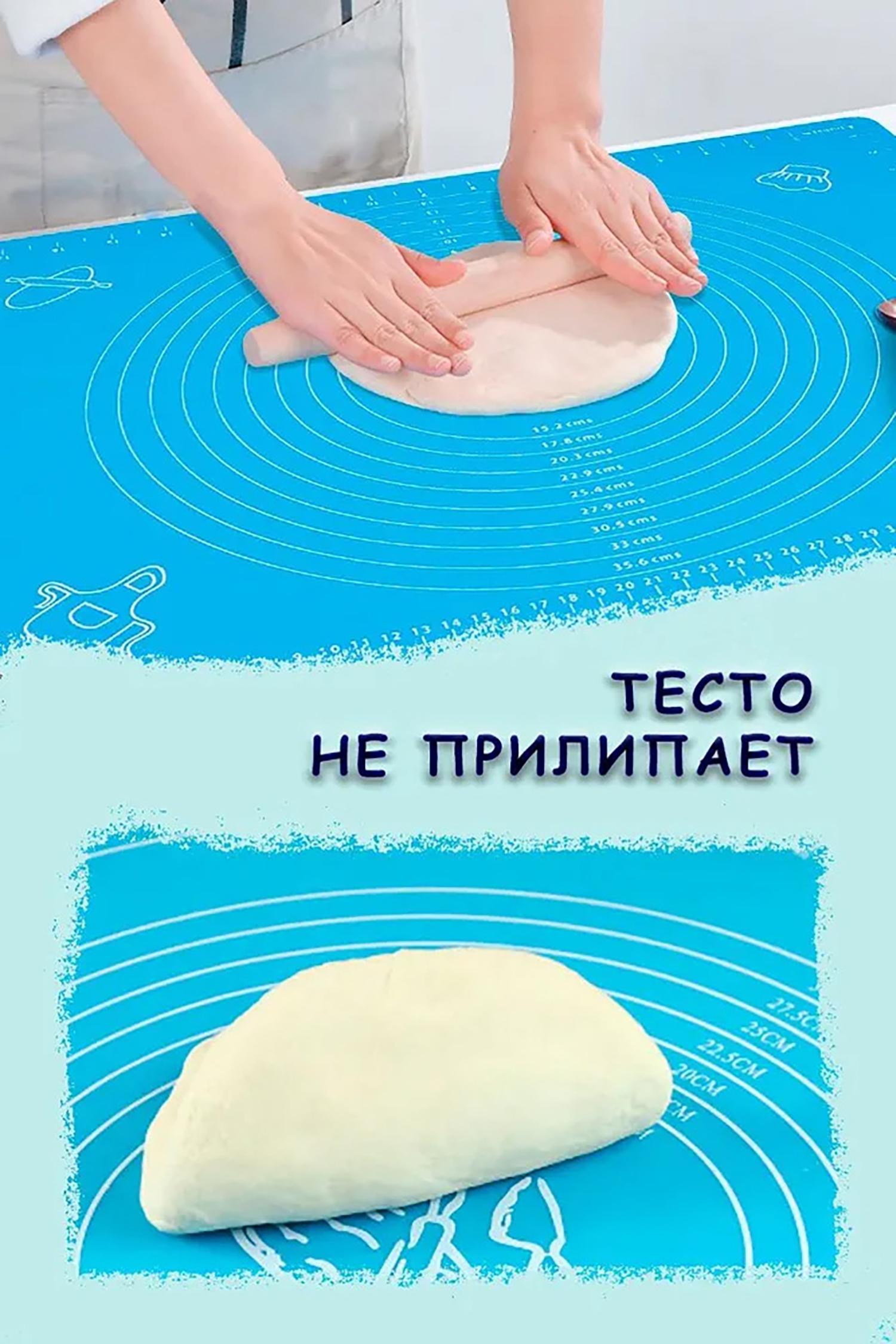 Килимок для розкачування тіста силіконовий кондитерський 45х64 см Сірий (86757) - фото 6