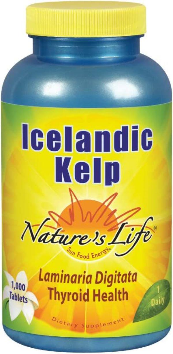 Водоросль исландская бурая Nature's Life Icelandic Kelp 1000 таблеток
