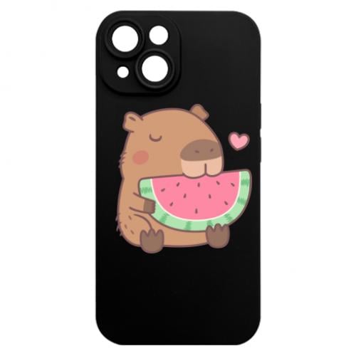 Чехол для iPhone 15 Capybara and Watermelon (16635557-2-182940)