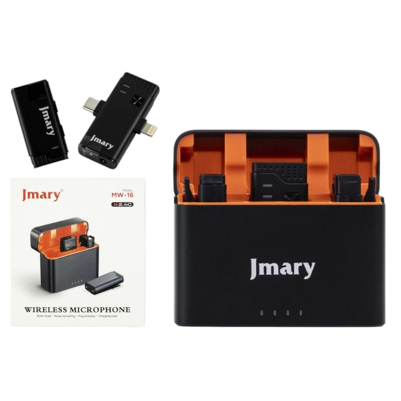 Микрофон петличный беспроводной Jmary MW-16 3в1 для мобильных устройств и камер (25793634)