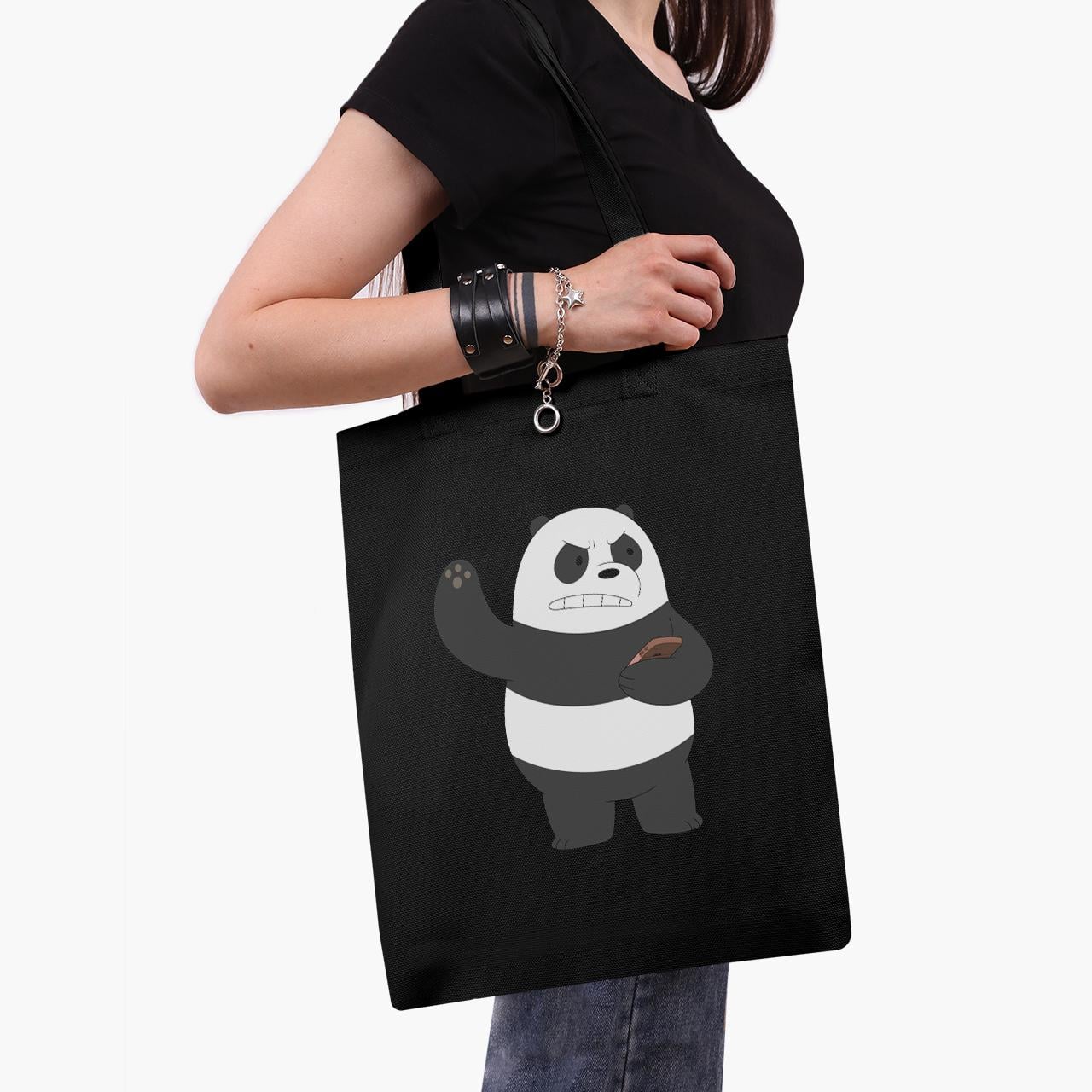 Эко сумка шоппер на молнии We Bare bears 41x35 см (9227-1776-BKZ)