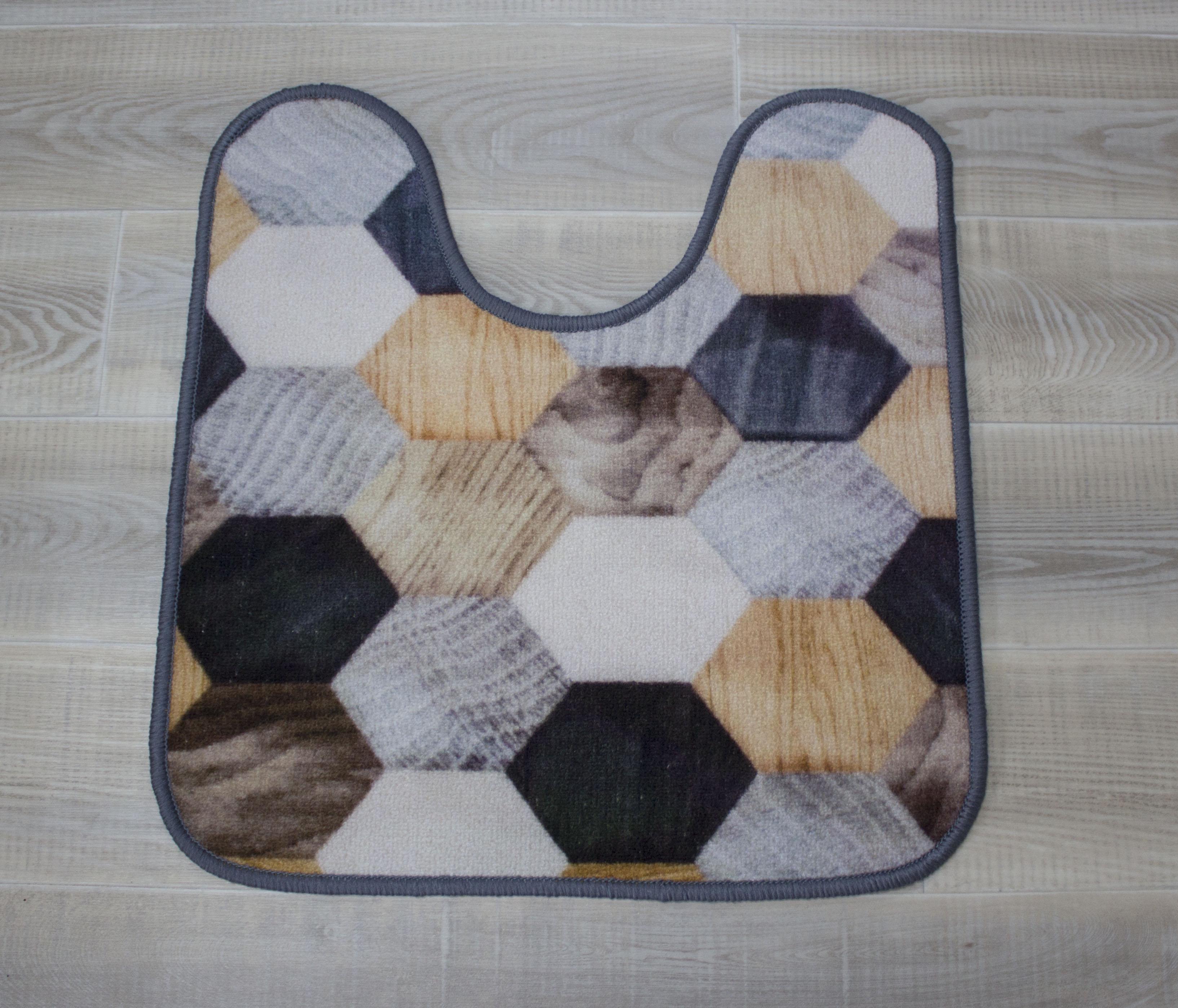 Набор для ванной комнаты Rosetta Соты 57x90/57x60 см (007878) - фото 3 Набор для ванной комнаты Rosetta Соты 57x90/57x60 см (007878) - фото 3