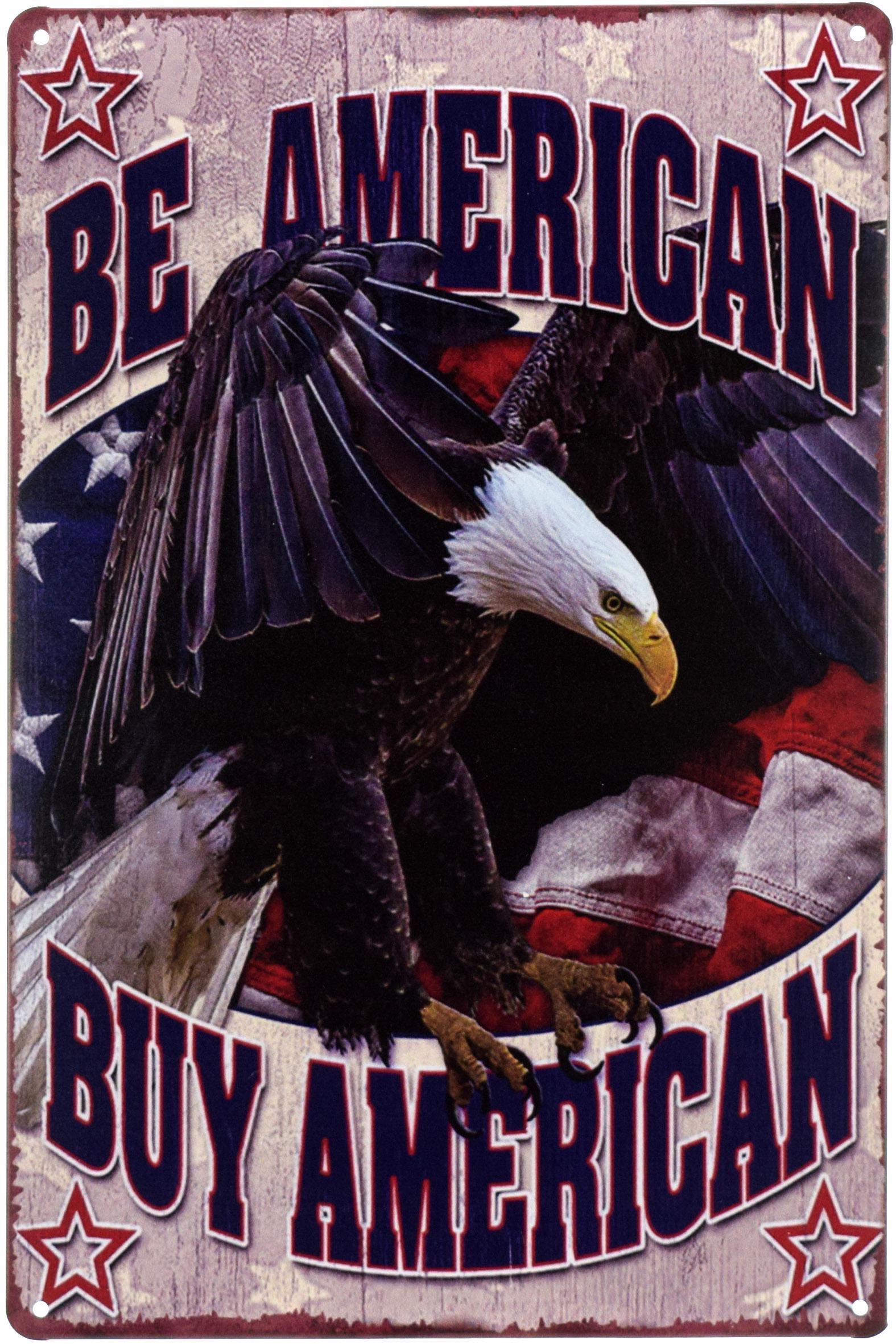 Табличка металлическая Быть Американцем-Покупать Американское/Be American Buy American 20x30 см