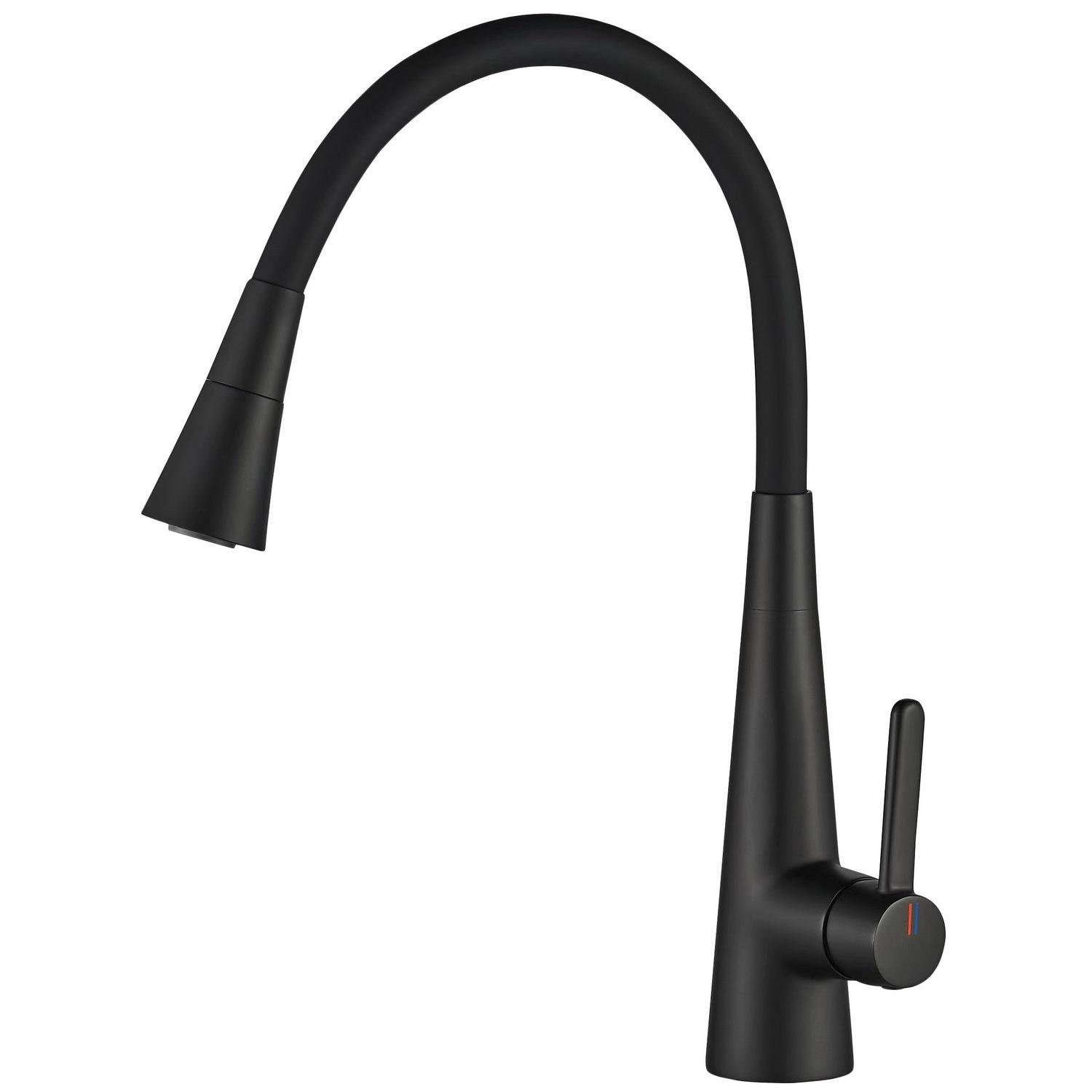 Смеситель для кухни Globus Lux Laser 000028921 с гибким изливом Черный (235937)