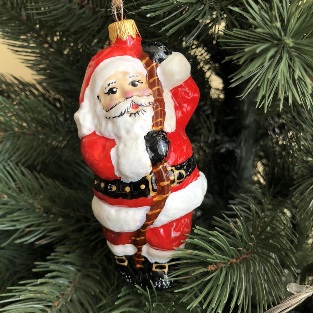 Игрушка формованная елочная Санта на канате