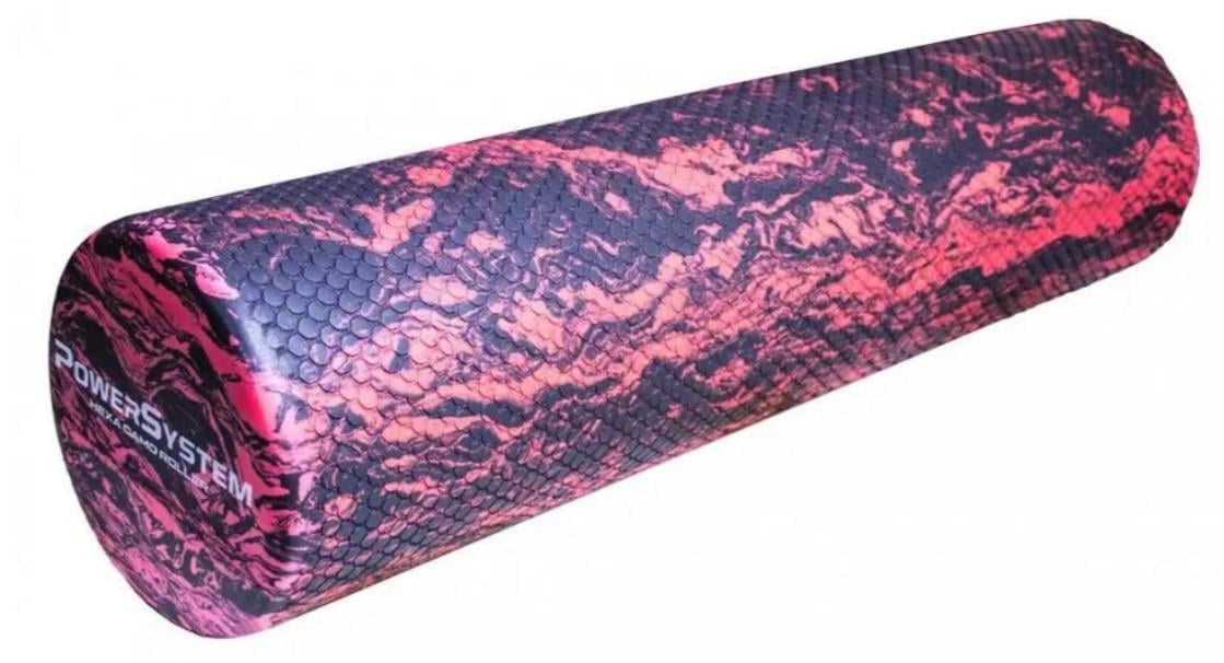 Массажный ролик гладкий Power System PS-4089 Hexa Camo Roller Black/Red (60x15см)