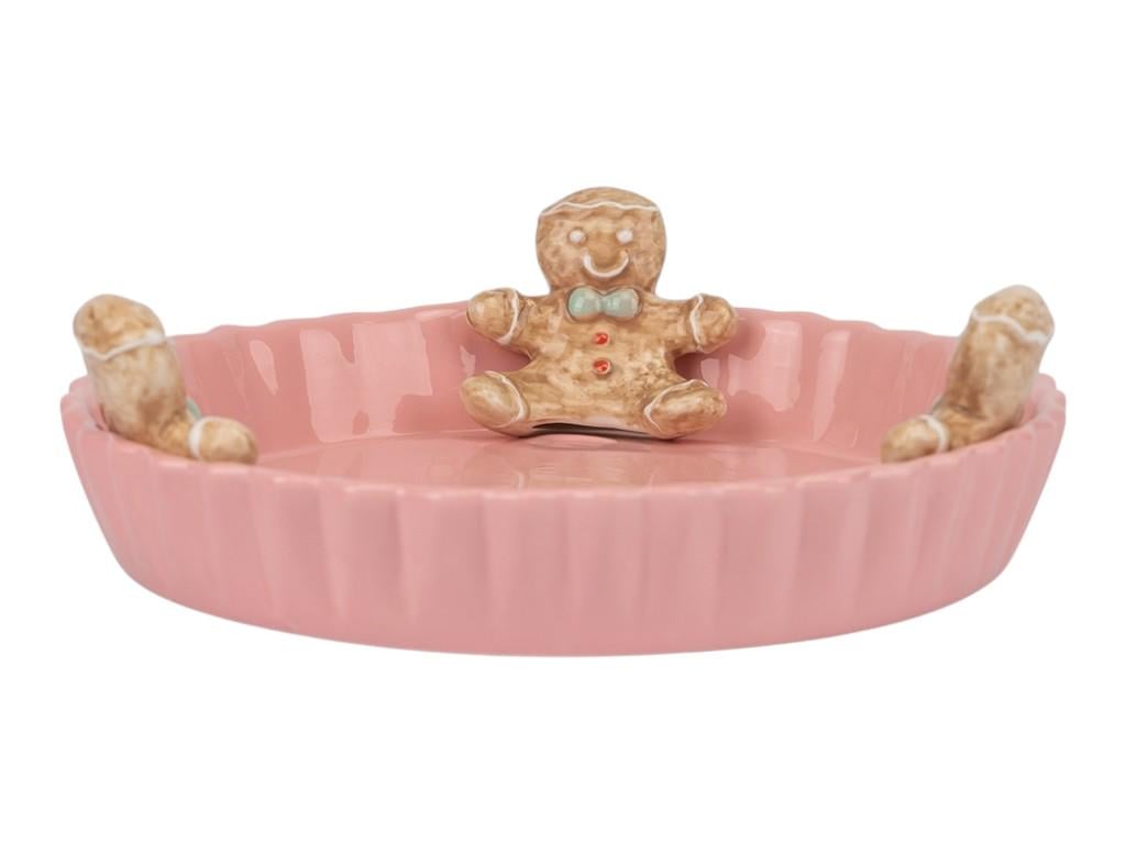 Блюдо новогоднее Пряники из керамики 23 см Розовый (150-81-6037-007) Блюдо новогоднее Пряники из керамики 23 см Розовый (150-81-6037-007)