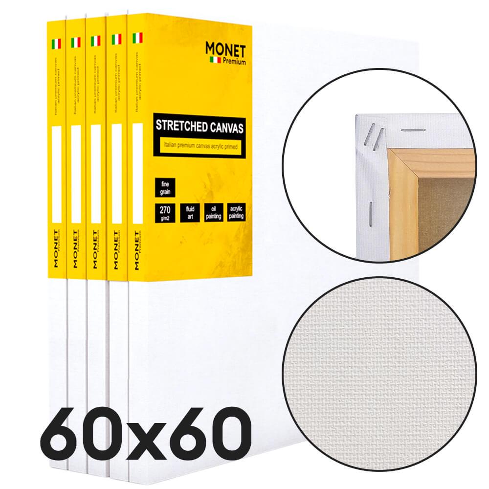 Набор полотен Monet мелкое зерно/итальянский хлопок 60х60 см 270 г/м2 5 шт. (MN3116060) - фото 2 Набор полотен Monet мелкое зерно/итальянский хлопок 60х60 см 270 г/м2 5 шт. (MN3116060) - фото 2