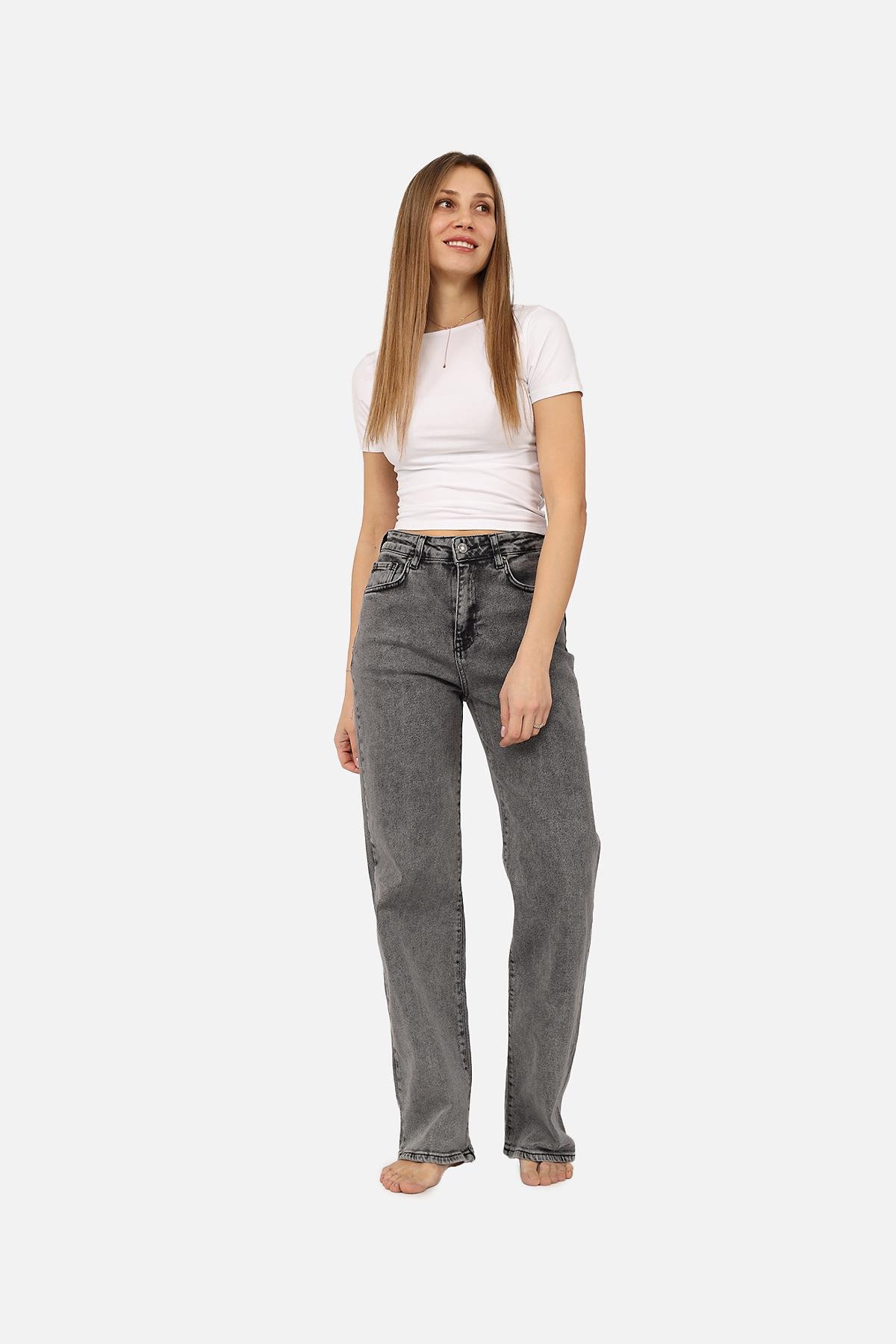 Джинсы женские Wide leg ЦБ-00270120 р. 44 Серый (SKT001045537)