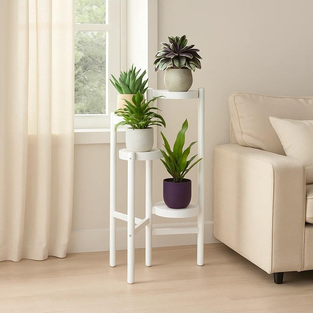 Стелаж для рослин і горщиків з квітами на 4 яруси Білий Стелаж для рослин і горщиків з квітами на 4 яруси Білий