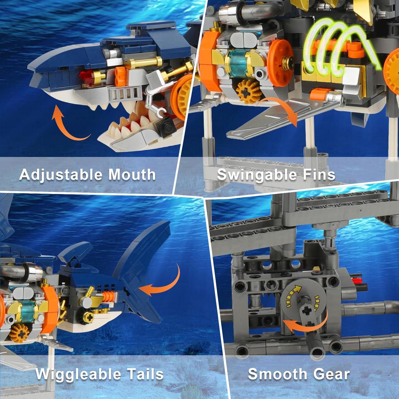 Конструктор детский MJI Акула механический двухсторонний 696 дет. (22792497) - фото 5