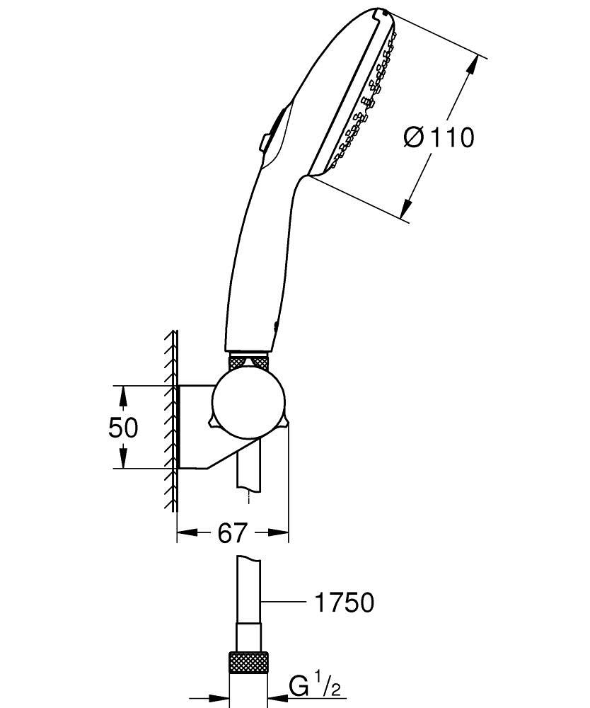 Душовий комплект Grohe Tempesta 27601003 Хром (226350) - фото 4