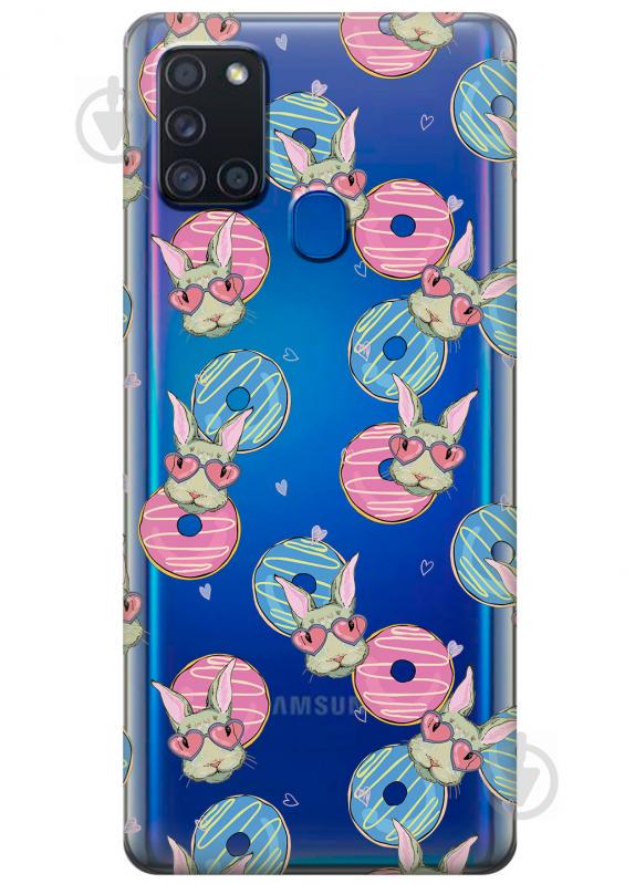 Силиконовый чехол iSwag для Samsung Galaxy A21s Зайчики (KS2755)