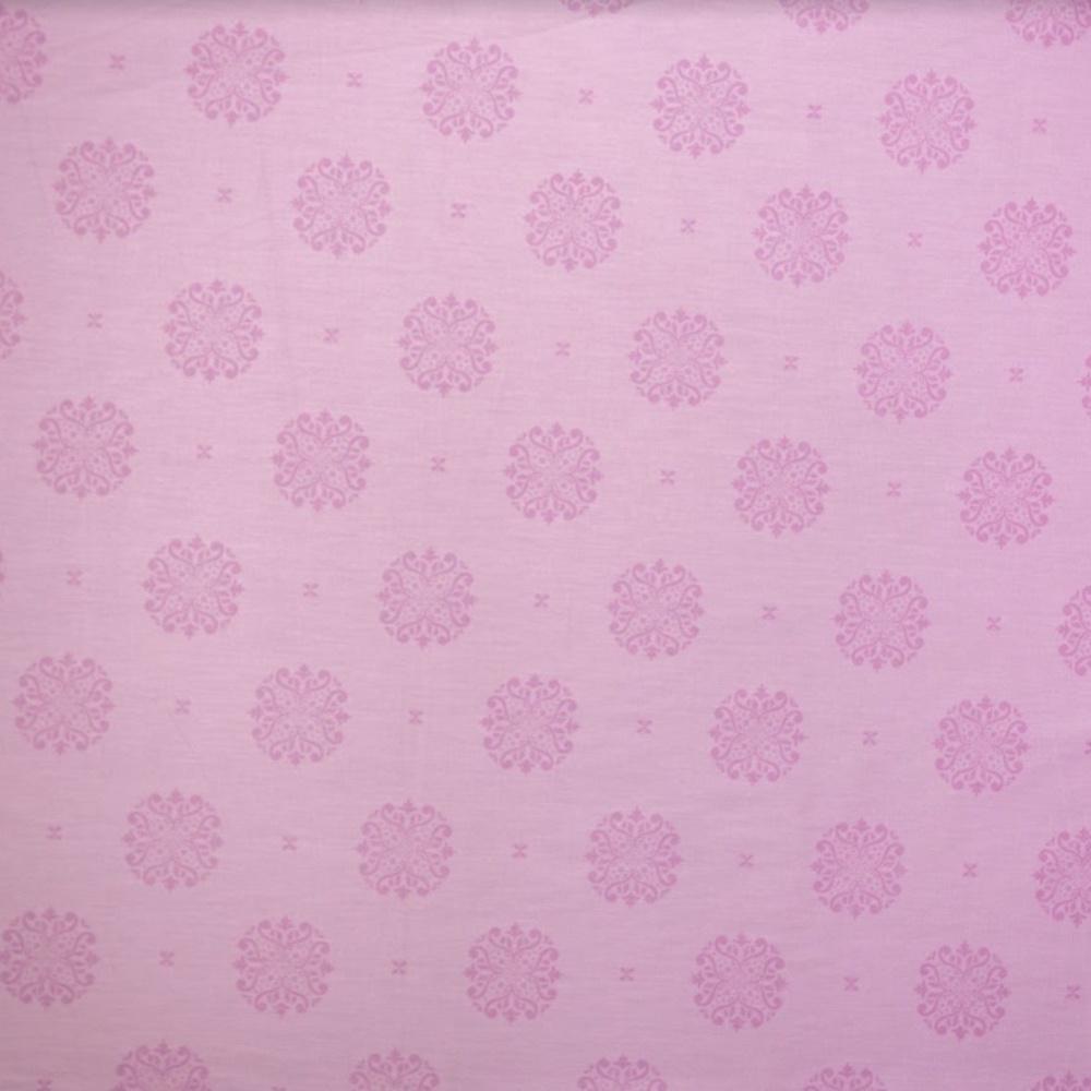 Ткань хлопок сатин S-123В Вензель Розовый (19383)