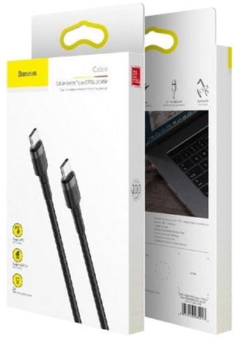 Кабель BASEUS Cafule PD 2.0 Type-C х Type-C 2 м 60 Вт 3A Black (CATKLF-HG1) - фото 2