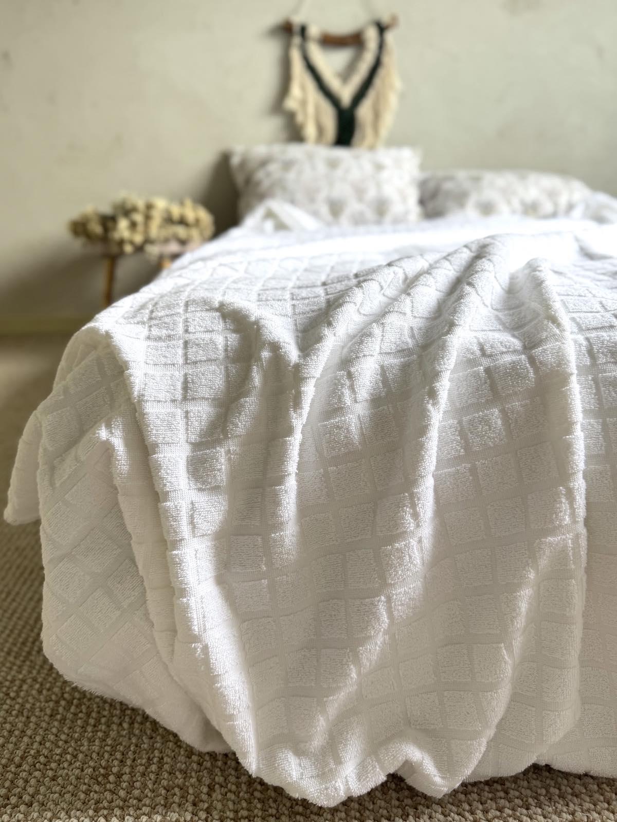 Покрывало летнее PALERMO махровое 120х200 см Молочный (26967364) - фото 1 Покрывало летнее PALERMO махровое 120х200 см Молочный (26967364) - фото 1