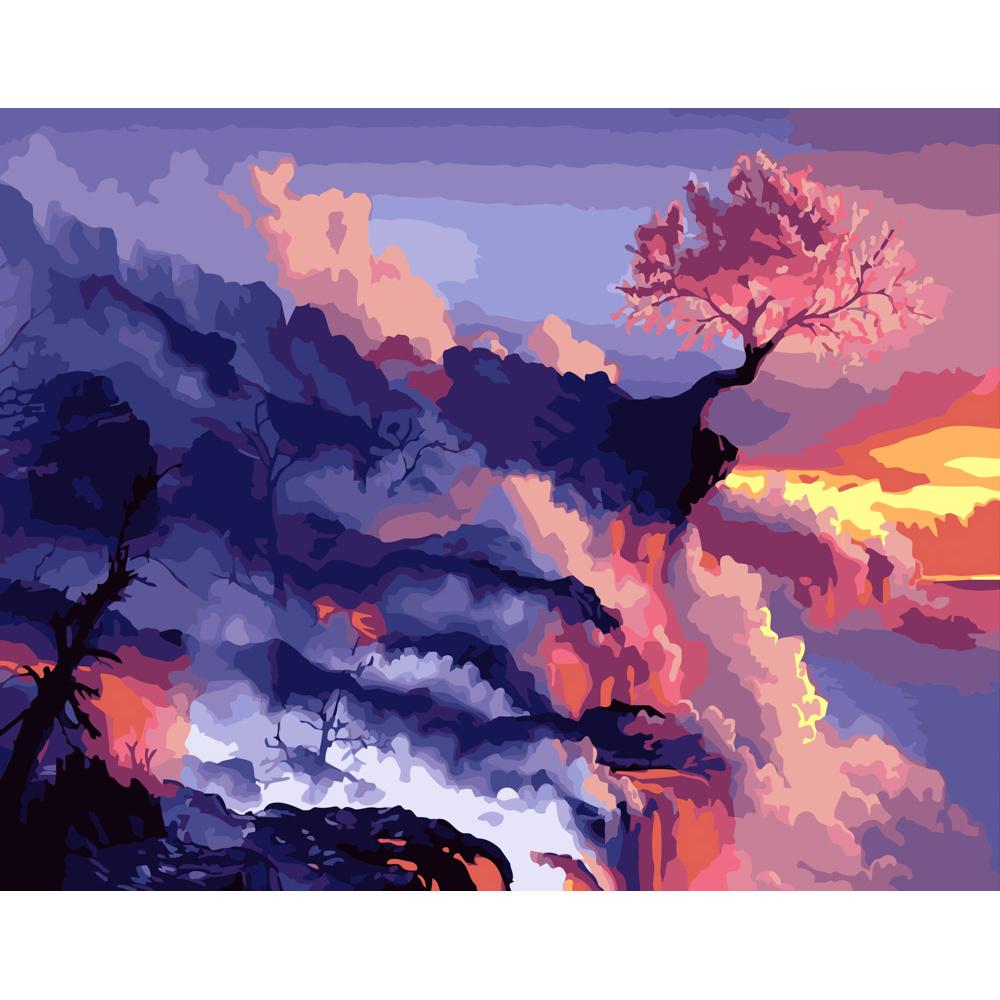 Картина по номерам Strateg Премиум На краю неба 40x50 см (GS350)