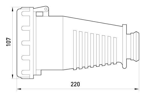 Силовая розетка E.NEXT 3P+N+PE 63А 400 В переносная IP67 Синий (2666-337) - фото 2