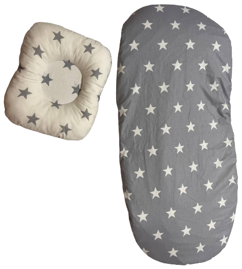 Простынь и ортопедическая подушка в детскую коляску (78453)