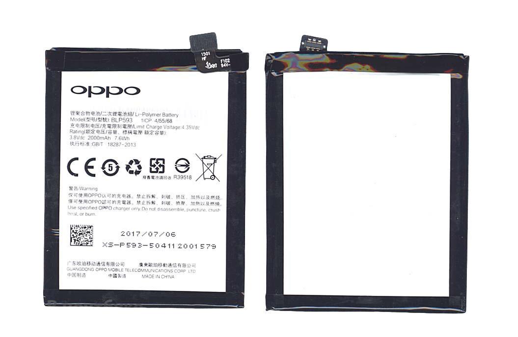 Акумулятор для смартфона Oppo BLP593 A31 3,8V 2000 mAh 7,6 Wh Black Акумулятор для смартфона Oppo BLP593 A31 3,8V 2000 mAh 7,6 Wh Black