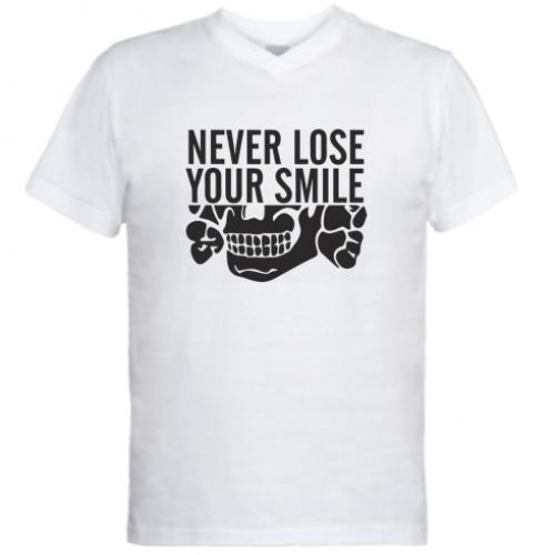 Футболка мужская с V-образным вырезом Never Lose Your Smile XL Белый (17413052-1-200486-XL) Футболка мужская с V-образным вырезом Never Lose Your Smile XL Белый (17413052-1-200486-XL)
